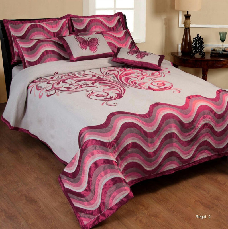 Dreaming Buttefly Reversible Cotton Bedsheet - Pink
