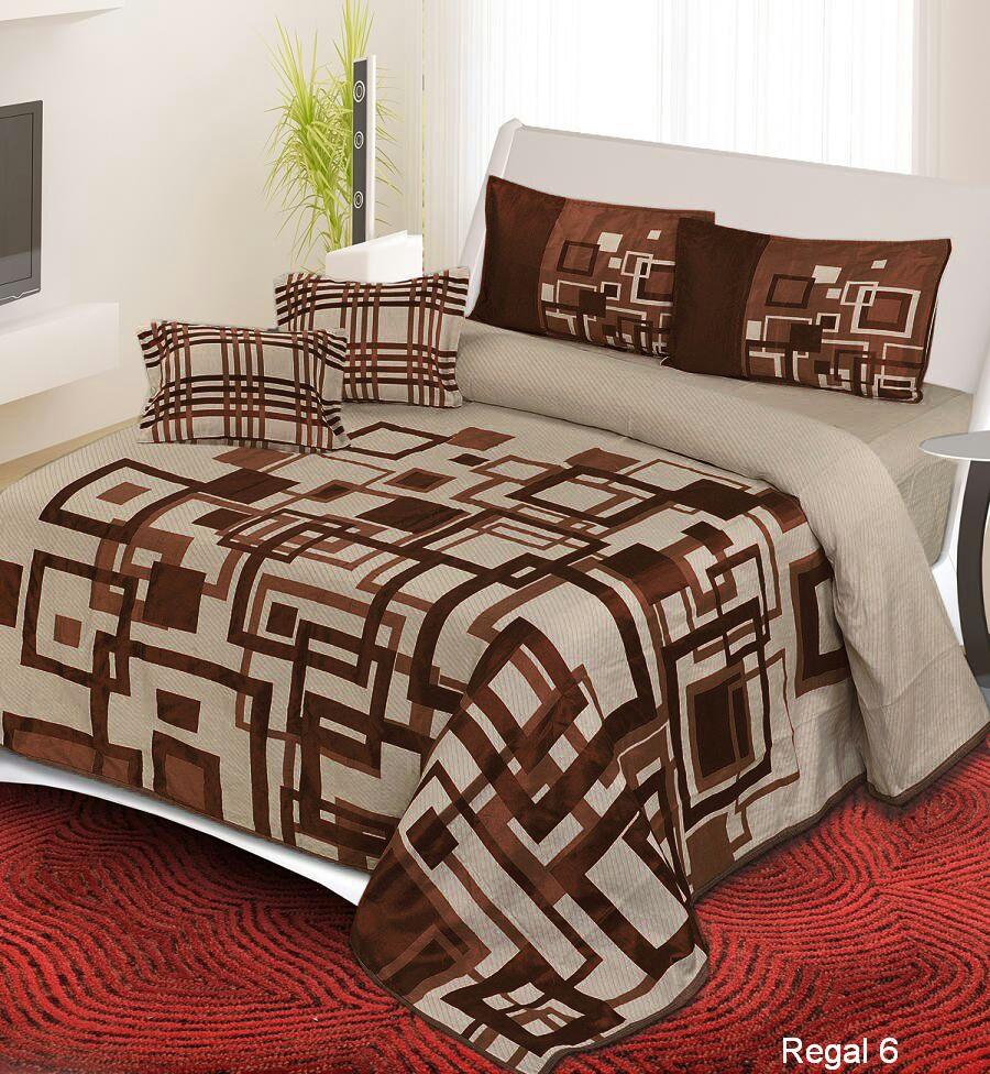 Channel of Maze Reversible Cotton Bedsheet - Chocolate