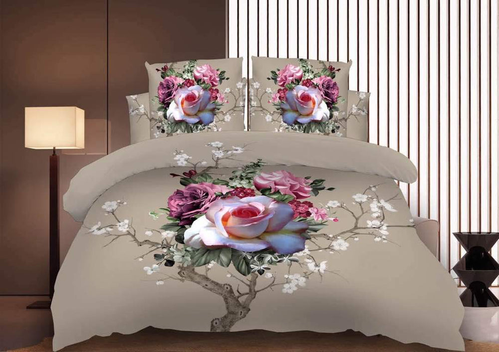Tree of Roses Glace Cotton Bedsheet