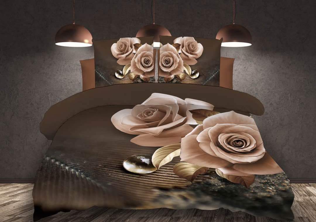 Mystery of Roses Glace Cotton Bedsheet