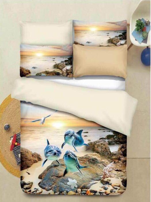 World of Dolphins - Glace Cotton Bedsheet