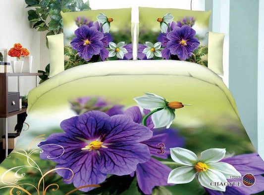 Flowers Unraveling Beauty Glace Cotton Bedsheet