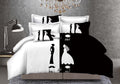 Vintage Couple Cotton Bedsheet - Moustache & Missus