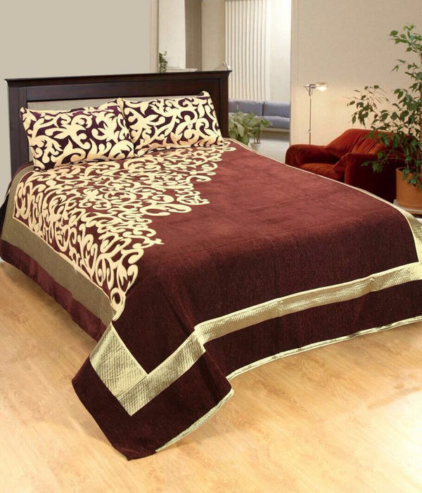 Work of Art Royal Heavy Chenille Bedcovers- Chocolate