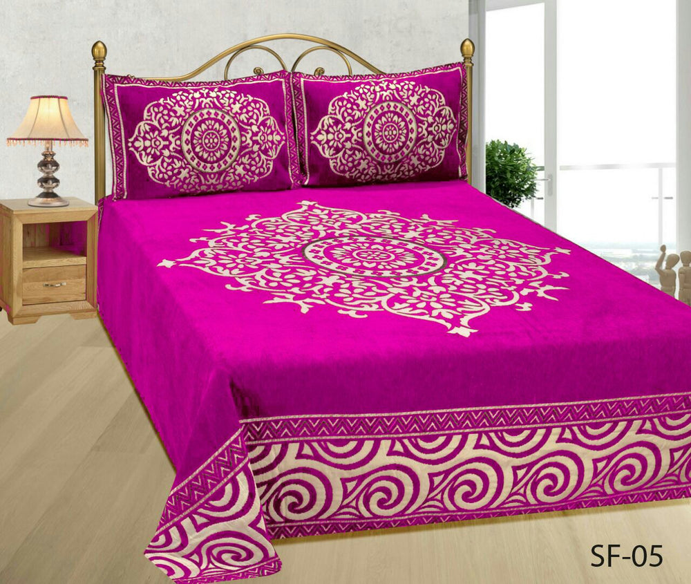 Medieval Royal Arts Heavy Chenille Bedcover- Royal Pink