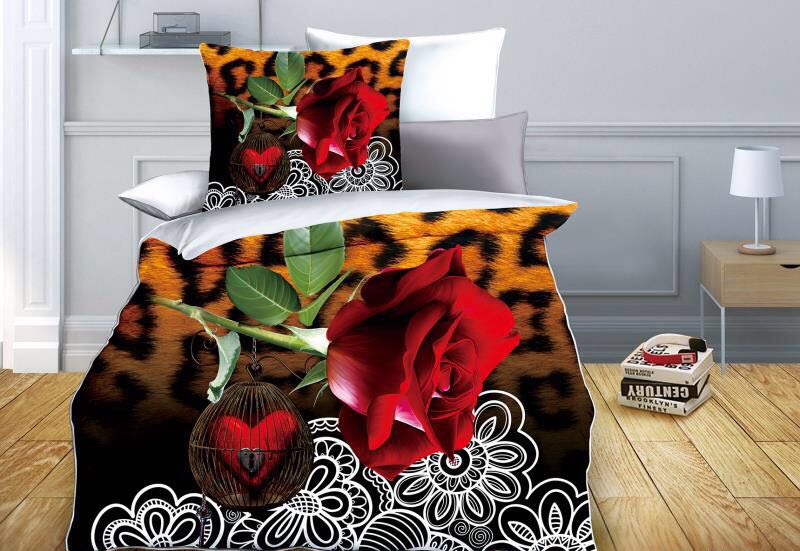 Forever Bond - Lock my Heart- Glace Cotton Bedsheet