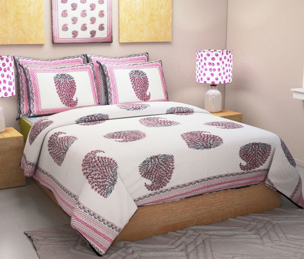 World of Strawberry Jewels -Pink - 100% Pure Cotton Bedsheet