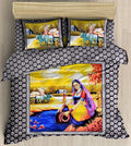 Explore The Village Day Time - Jaipuri Theme - Pure Cotton Bedsheet