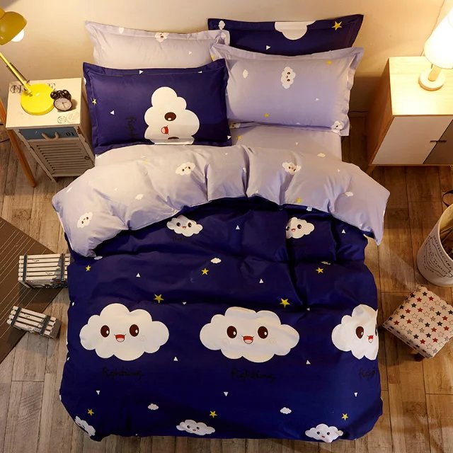 Clouds & Stars Glace Cotton Bedsheet