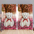 Digital Heavy Long Crush Curtains - Teddy Watching You