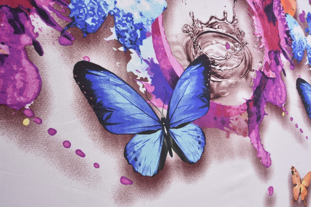 Butterfly and Flowers-Harmony- Cotton Bedsheet