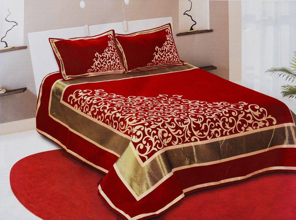 Work of Art Royal Heavy Chenille Bedcovers - Maroon
